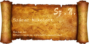 Száraz Nikolett névjegykártya
