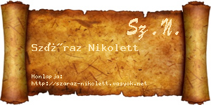 Száraz Nikolett névjegykártya