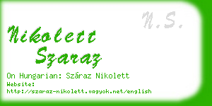 nikolett szaraz business card